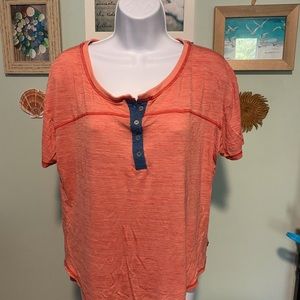 Levi’s coral top. Size L. Offers preferred over likes